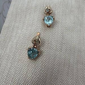 Elegant Blue and Gold Drop Earrings